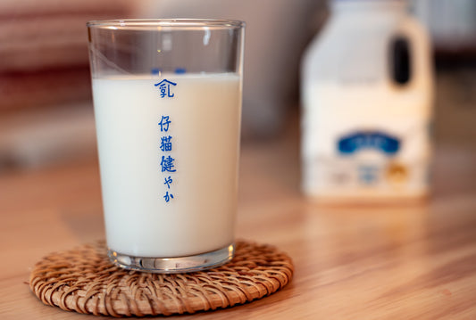 貓印牛奶復古玻璃杯