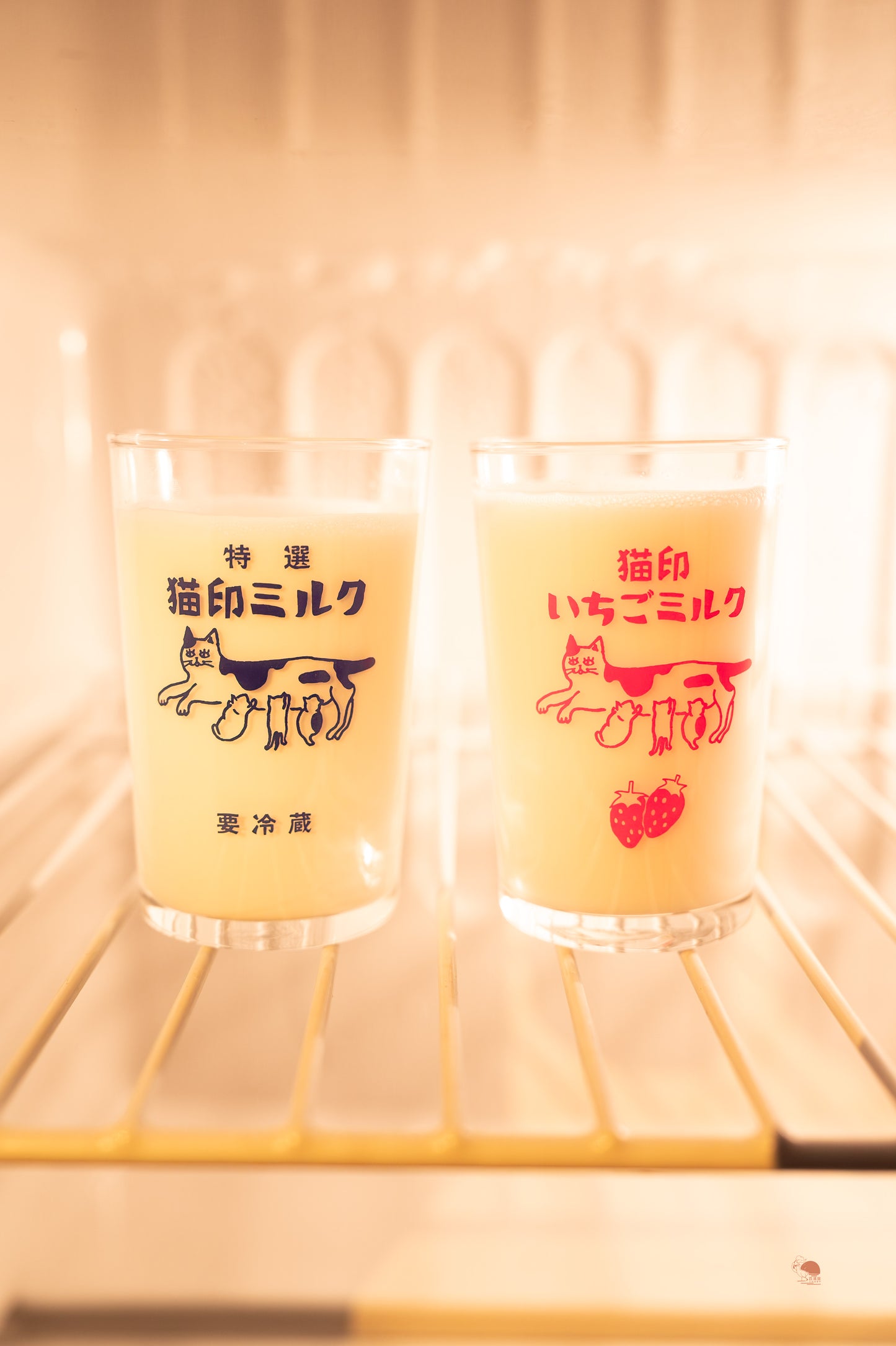 貓印牛奶復古玻璃杯