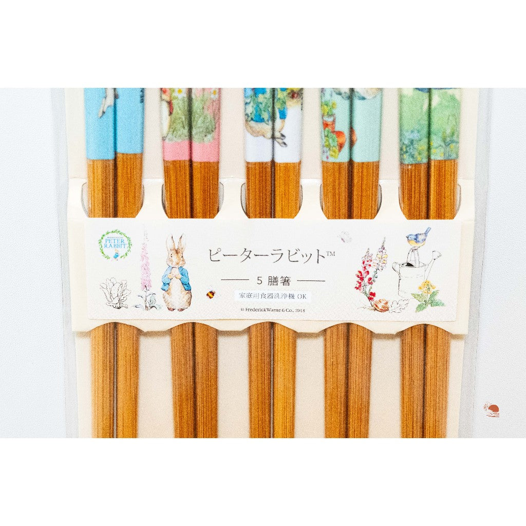 現貨|日本製 PETER RABBIT 彼得兔 食器|家用竹筷5入組
