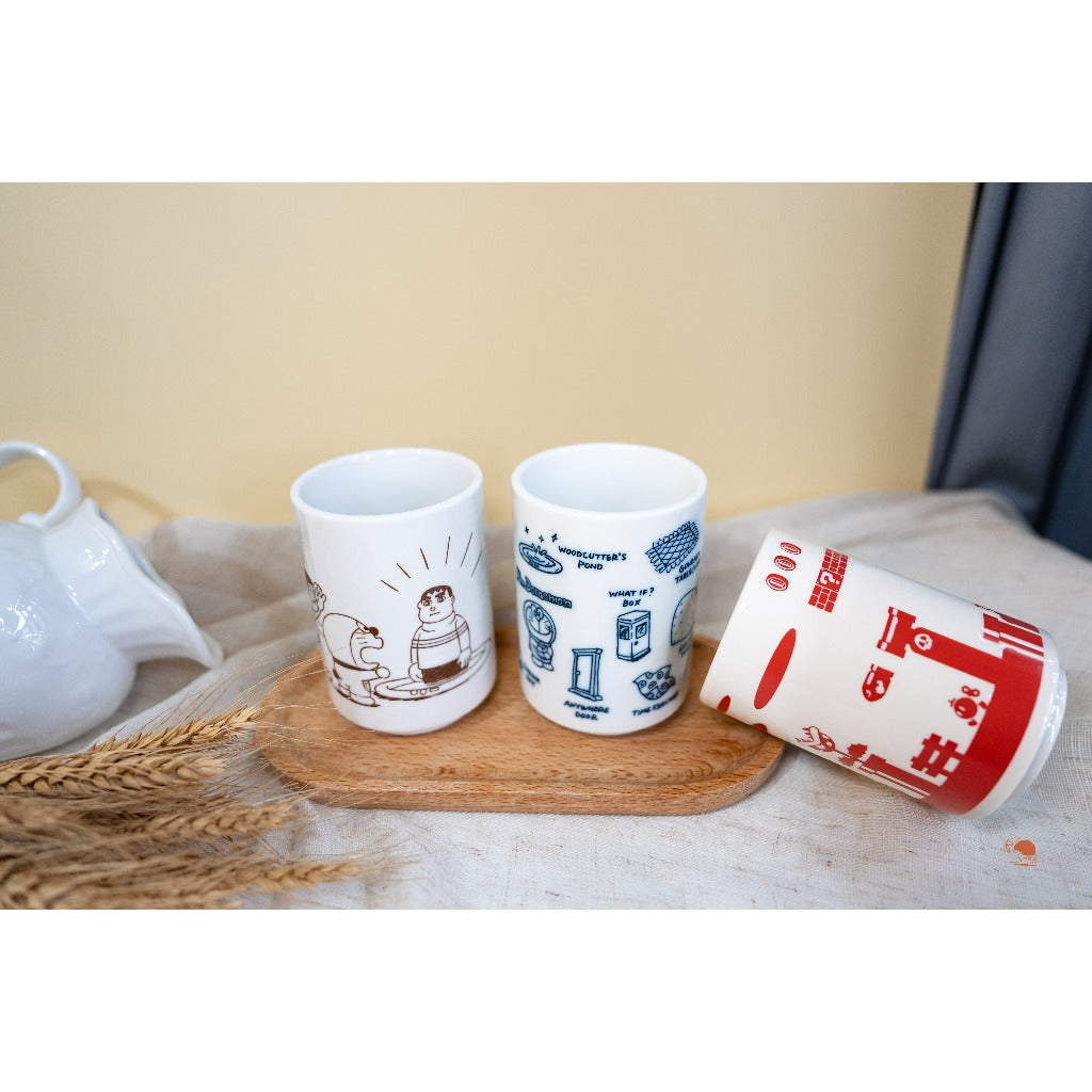 日本製 DORAEMON 哆啦A夢 大雄 胖虎 縮小燈 任意門 和風茶杯