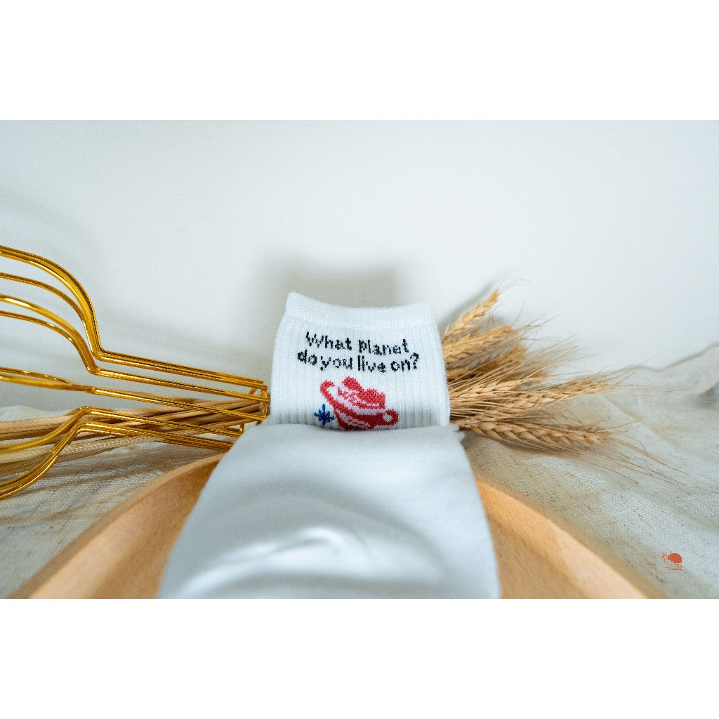 日系 造型純棉中筒襪子