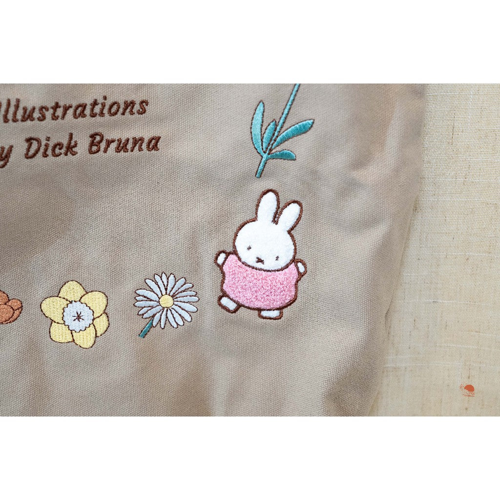 現貨| MIFFY米飛兔 刺繡花花帆布包 單肩包 手提包