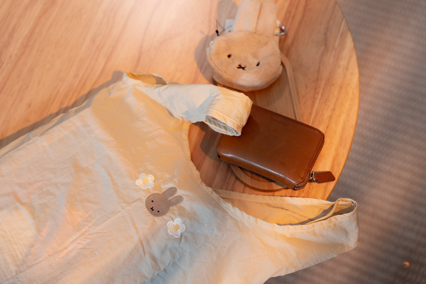 Flower Miffy | 刺繡 Miffy 提袋 附絨毛大頭收納包