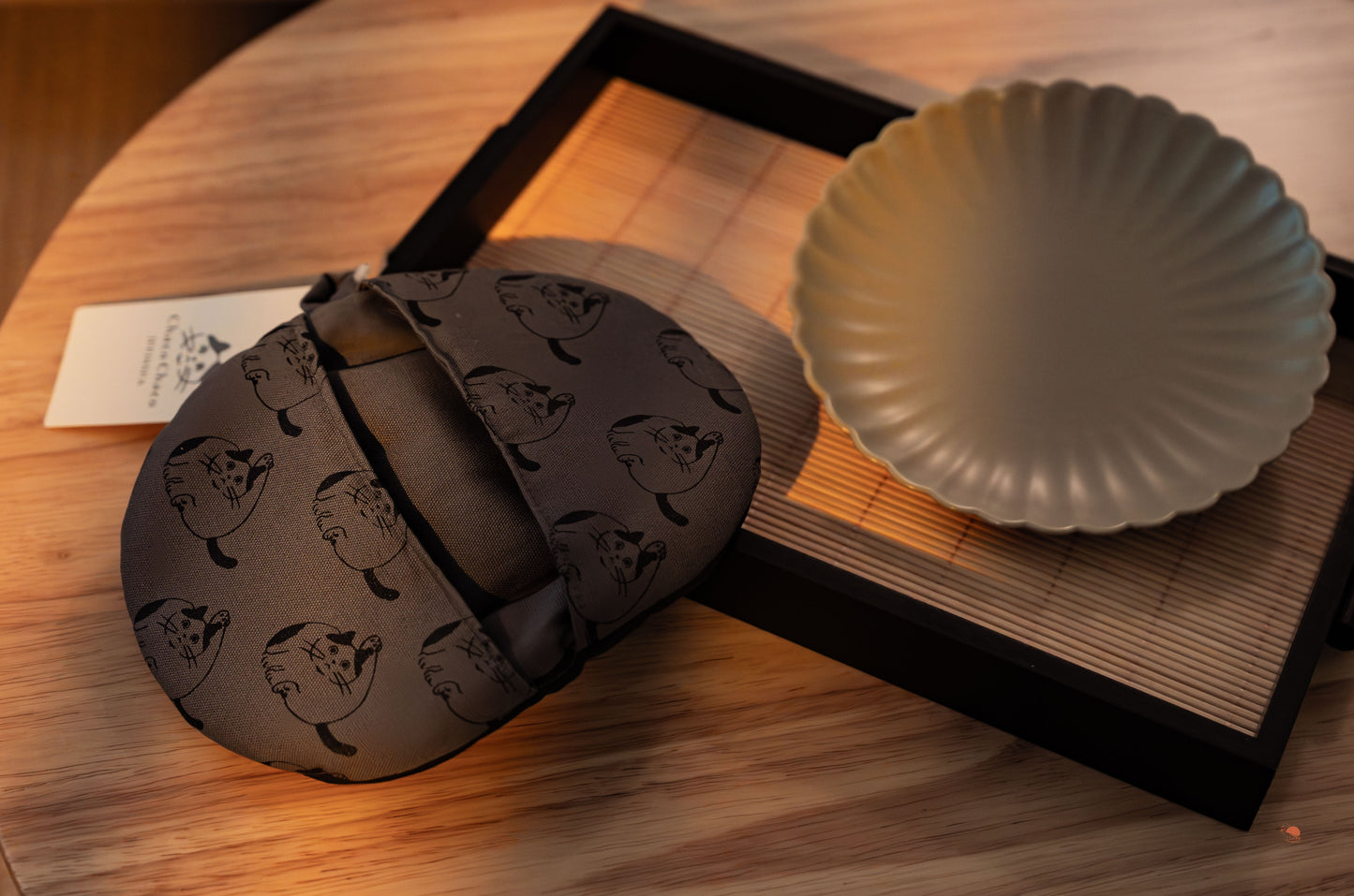 貓咪插畫隔熱手套墊