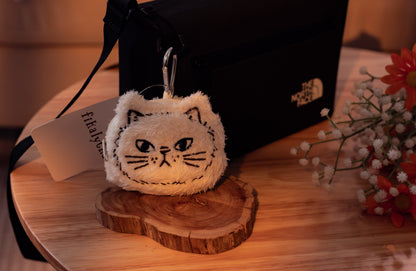 慵懶貓咪絨毛耳機吊飾掛包