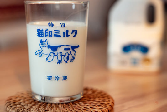 貓印牛奶復古玻璃杯