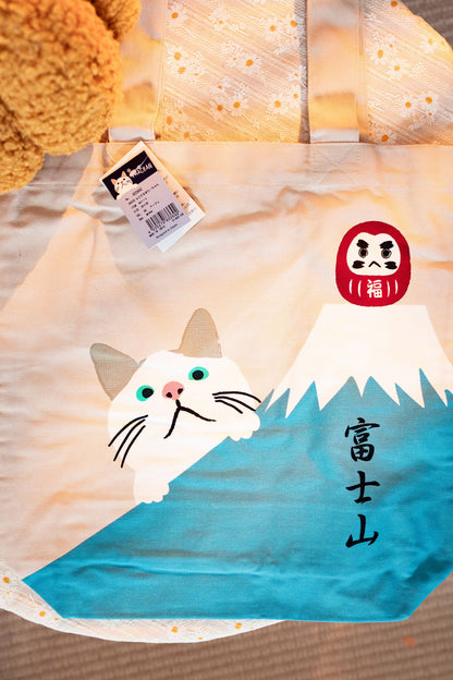 貓咪富士山托特包