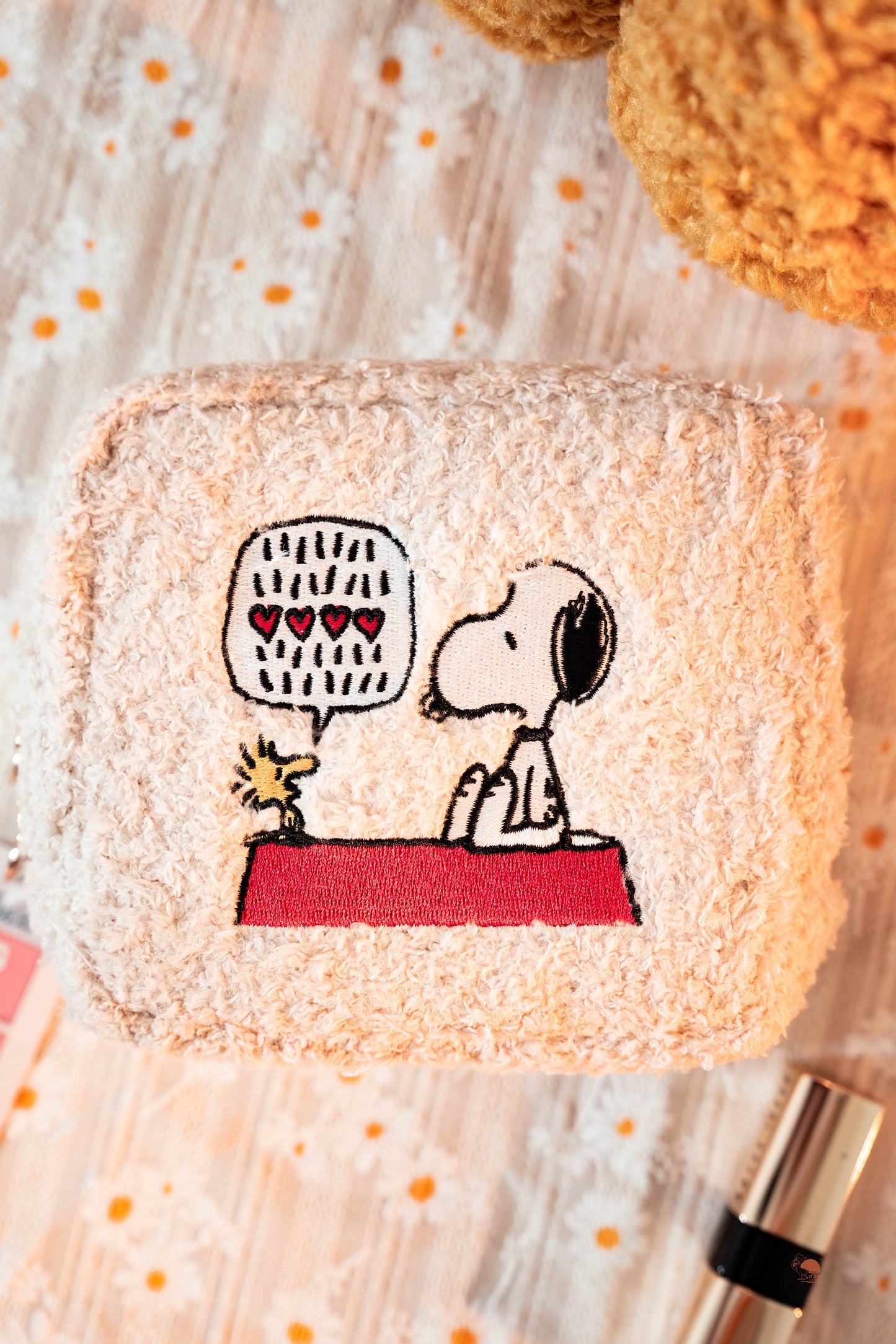 SNOOPY | 絨毛刺繡化妝包