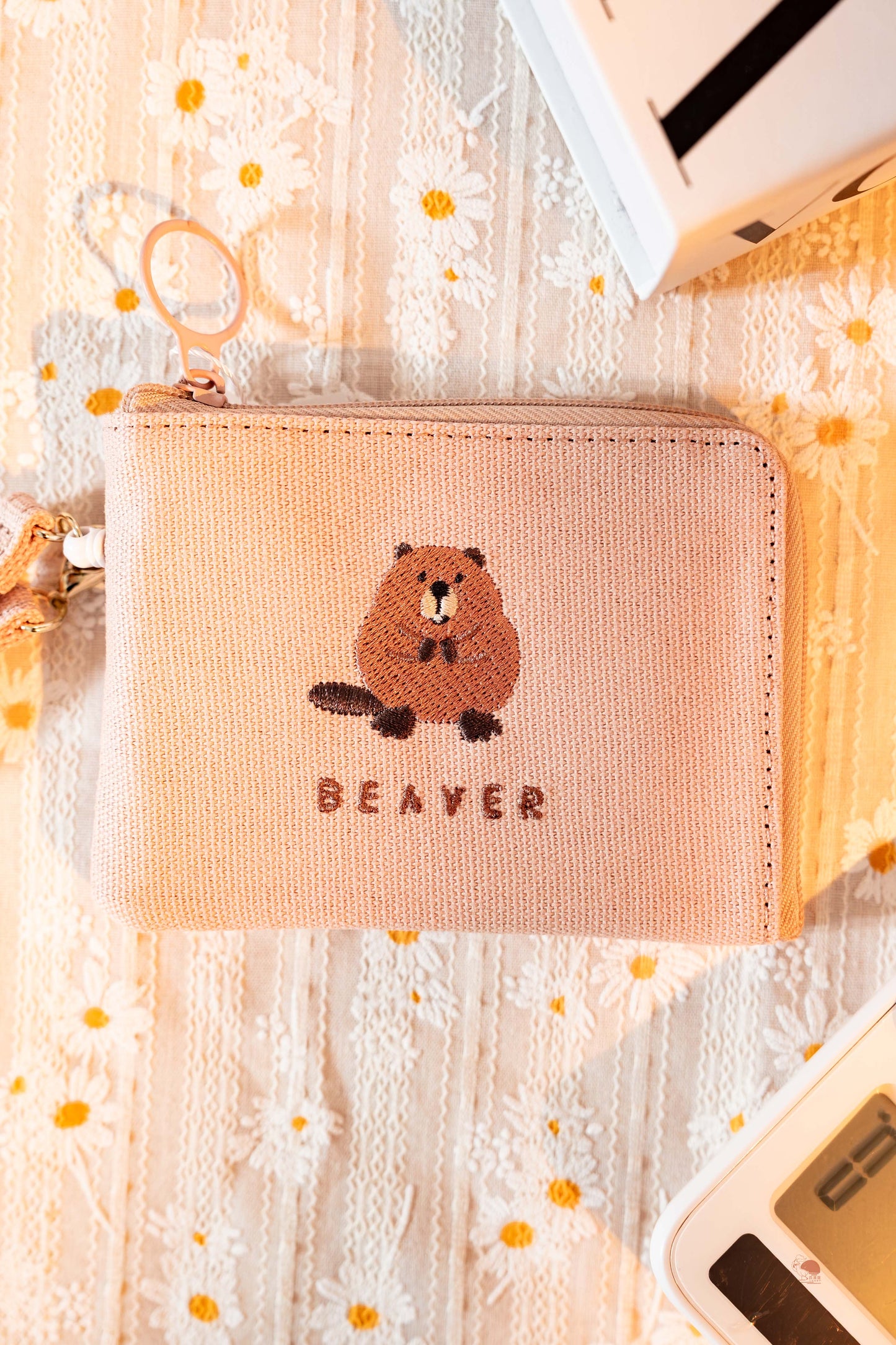 超萌動物刺繡零錢包 附 伸縮卡套功能