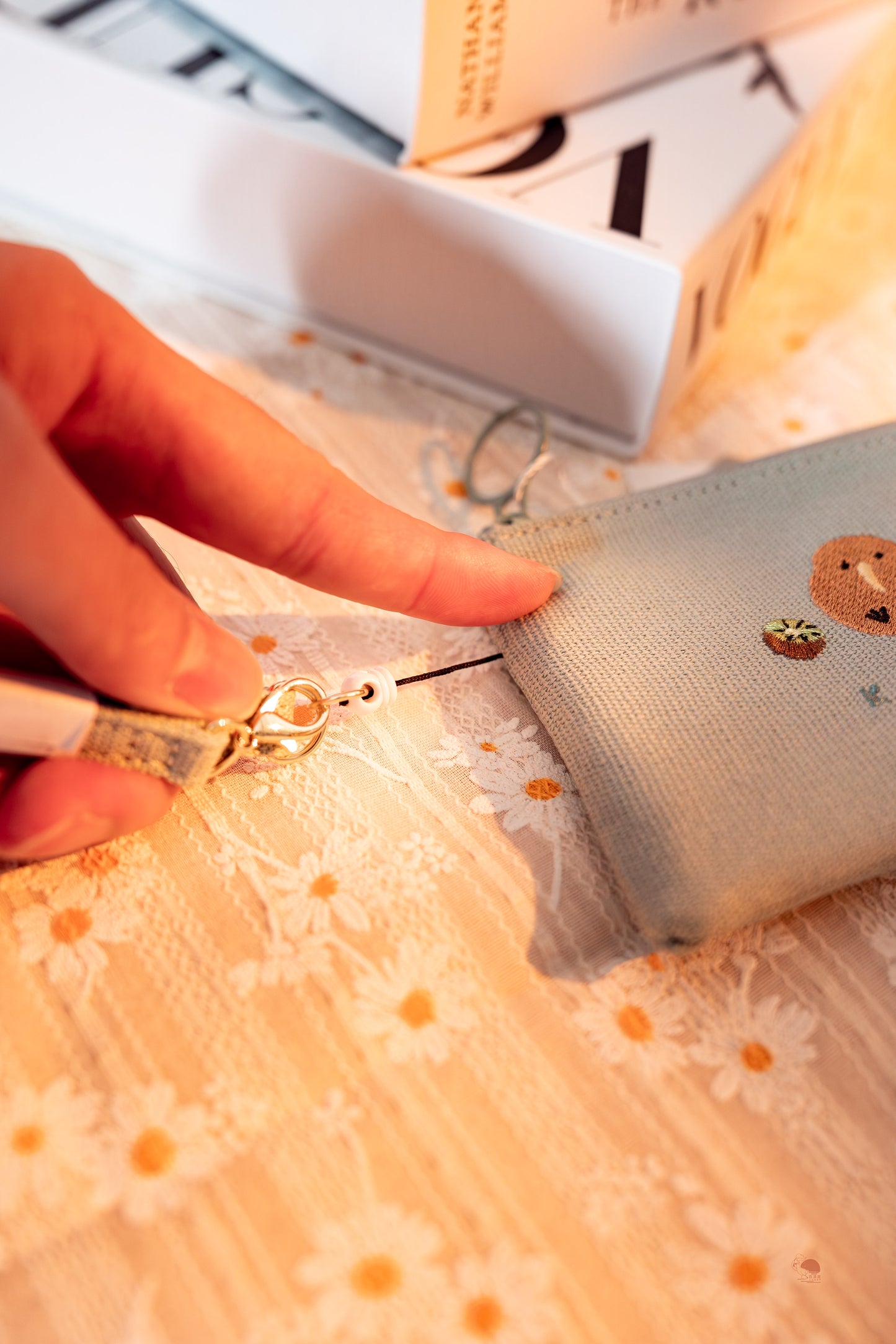 超萌動物刺繡零錢包 附 伸縮卡套功能