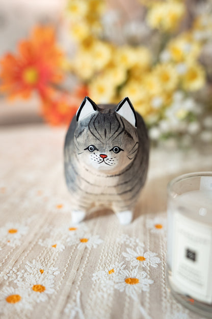 手作木雕動物擺飾