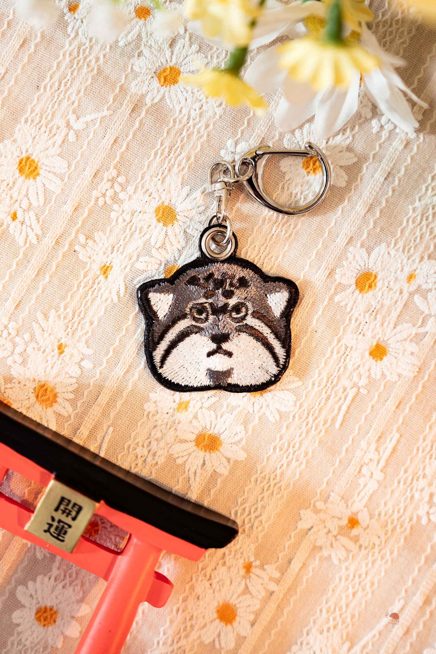 動物雙面刺繡鑰匙圈