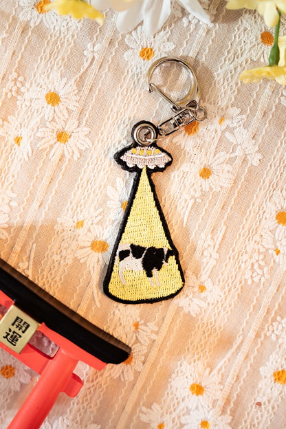 動物雙面刺繡鑰匙圈