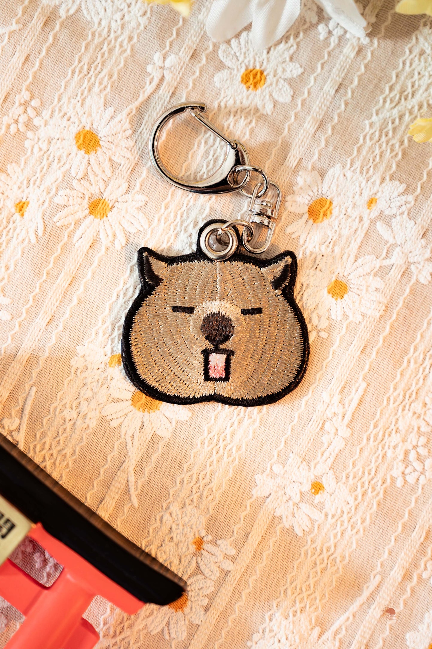 動物雙面刺繡鑰匙圈