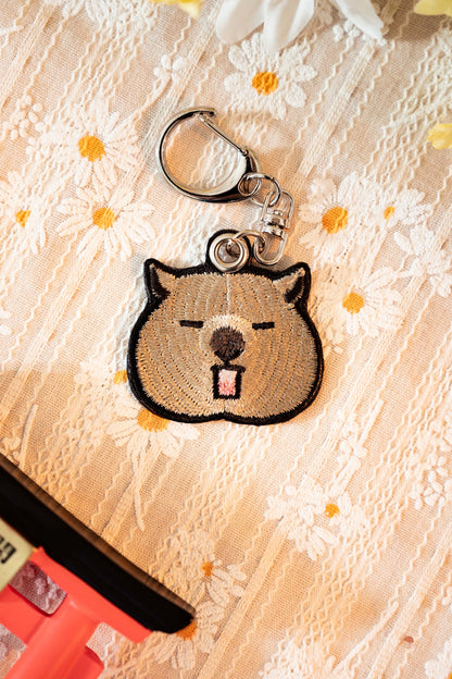 動物雙面刺繡鑰匙圈