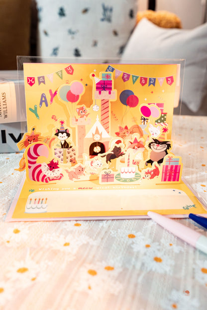 Disney | 貓咪系列立體紙雕生日賀卡