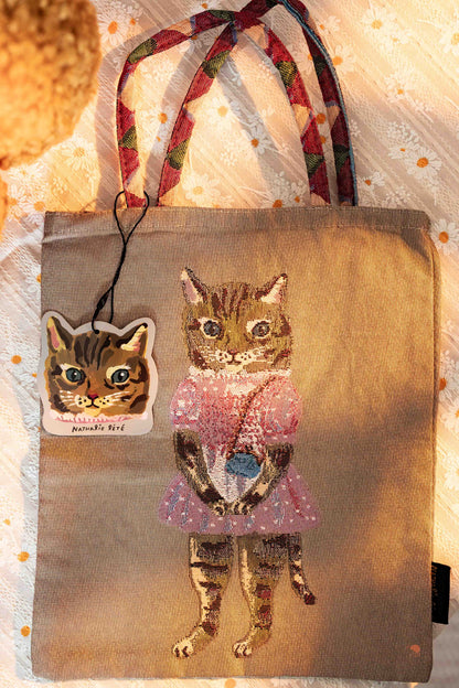 Nathalie Lété 娜塔莉·萊特 | 雙面刺繡貓咪提袋