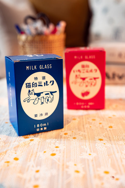 貓印牛奶復古玻璃杯