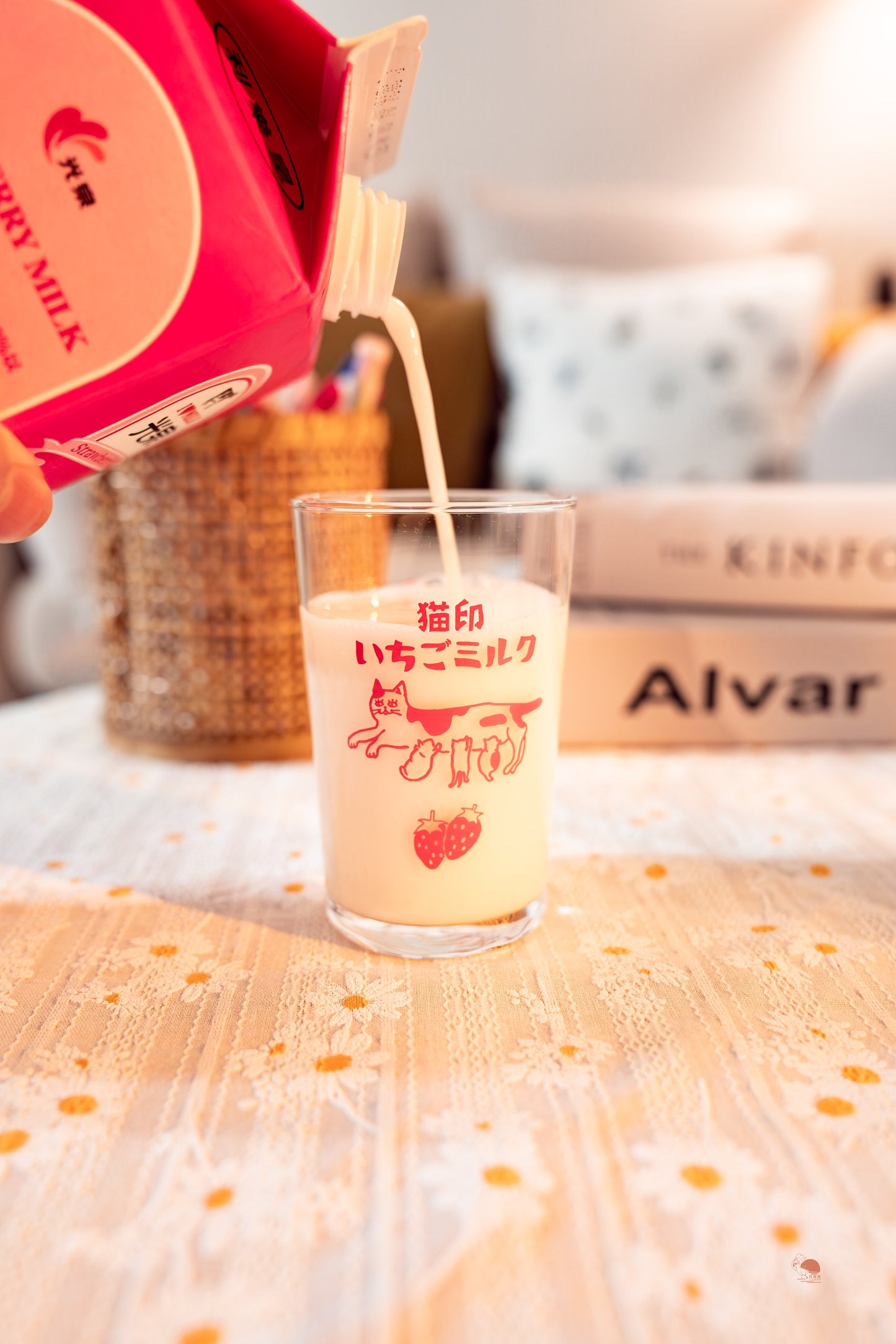 貓印牛奶復古玻璃杯