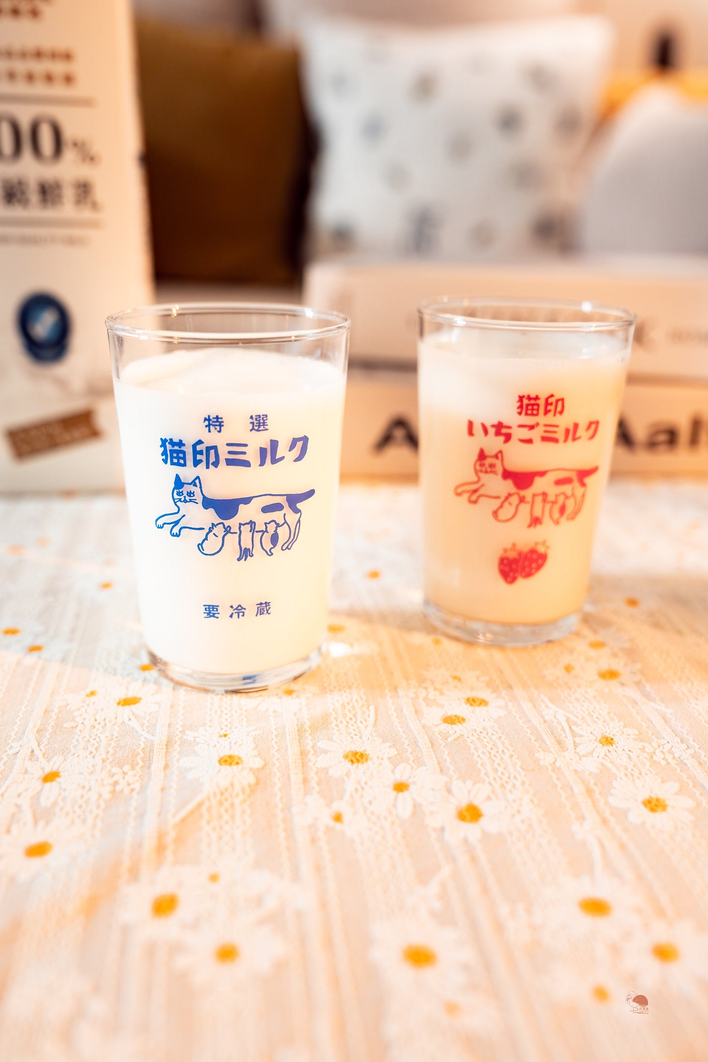 貓印牛奶復古玻璃杯
