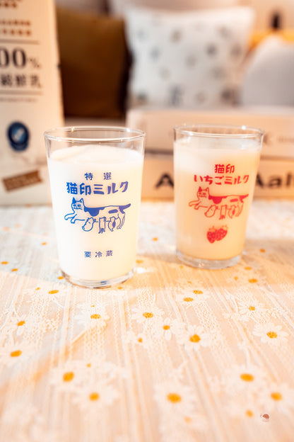 貓印牛奶復古玻璃杯