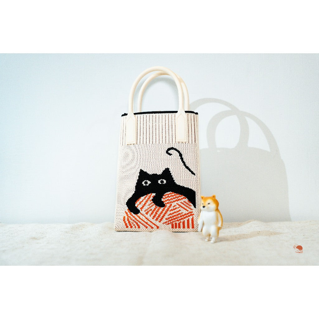 現貨｜日本 療癒系 貓咪造型 日式針織斜背包 手機包 禮物