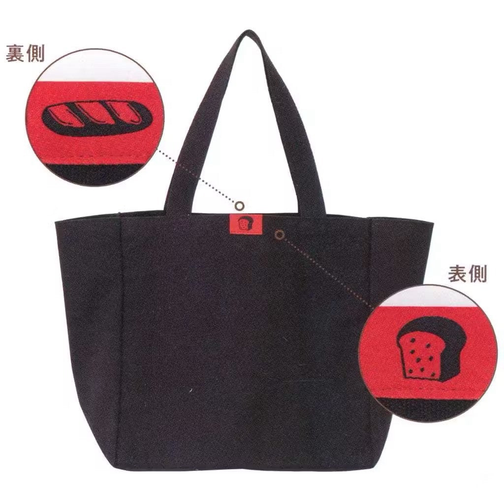 現貨 日本 麵包小偷 官方MOOK附錄 刺繡黑色帆布包 托特包 大容量 肩背包
