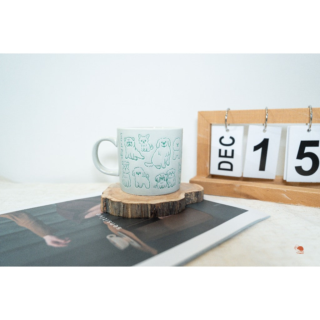 現貨 日本 插畫風 Lots of Dogs 狗狗圖鑑陶瓷馬克杯 咖啡杯