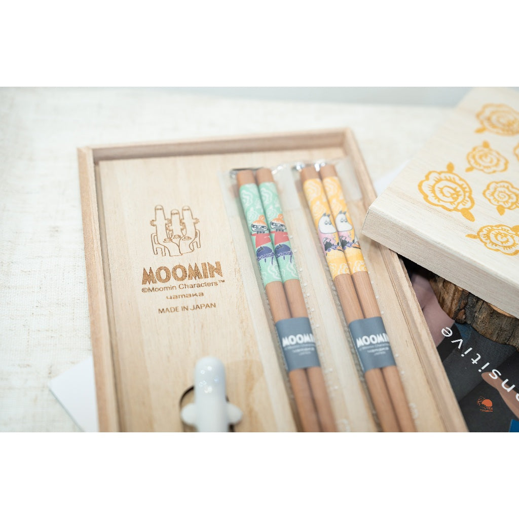 現貨 日本製 Moomin 姆明 嚕嚕米 筷子禮盒 木盒筷架組 餐具 喬遷禮物 結婚禮物 生日禮物