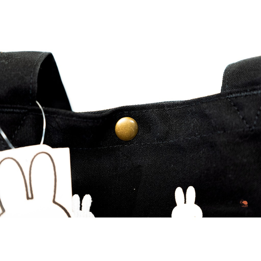 現貨｜MIFFY 米飛兔 黑底米飛兔刺繡印花 帆布肩背 手提托特包 提袋