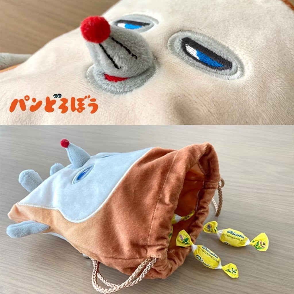 現貨｜日本 麵包小偷 吐司老鼠 Pan Dorobo 絨毛束口袋