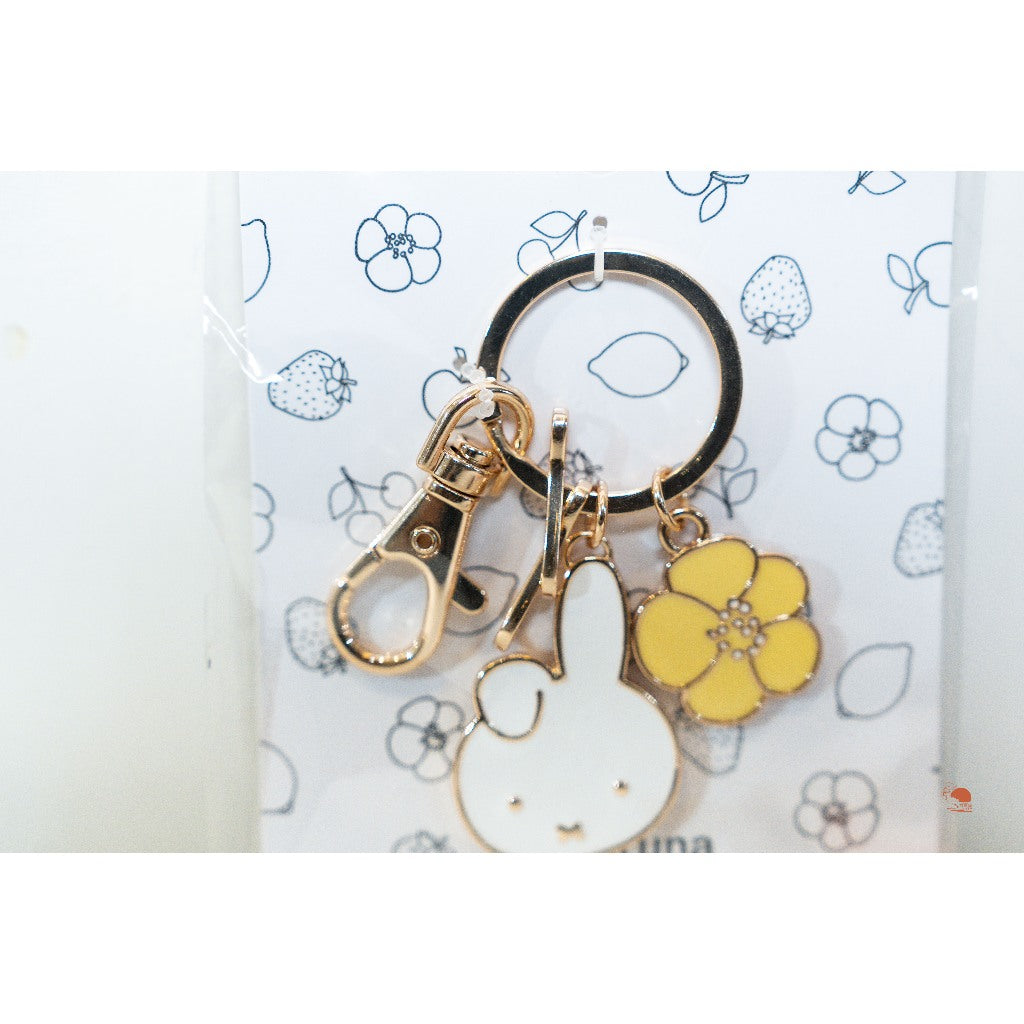 現貨 | 日本 Miffy 米飛兔BRUNA FACE & MOTIF 花朵金屬鑰匙圈 包包吊飾