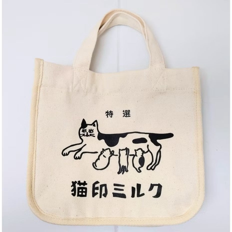 現貨 日本製 星羊社 昭和復古 貓印牛奶 帆布袋 托特包 手提袋 便當袋  貓