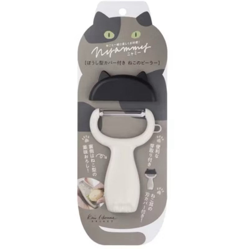 現貨 | 日本製  Nyammy 貝印 貓咪 造型削皮刀  廚具 廚房用品