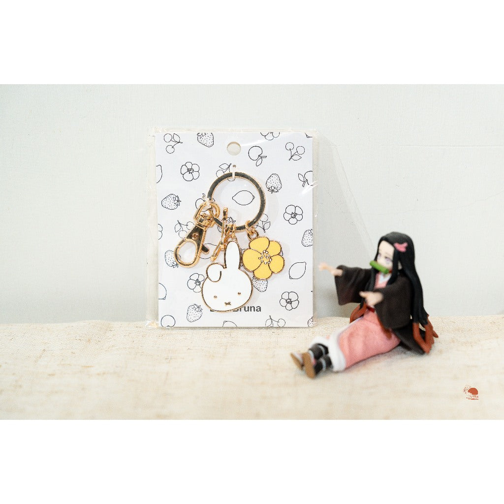 現貨 | 日本 Miffy 米飛兔BRUNA FACE & MOTIF 花朵金屬鑰匙圈 包包吊飾