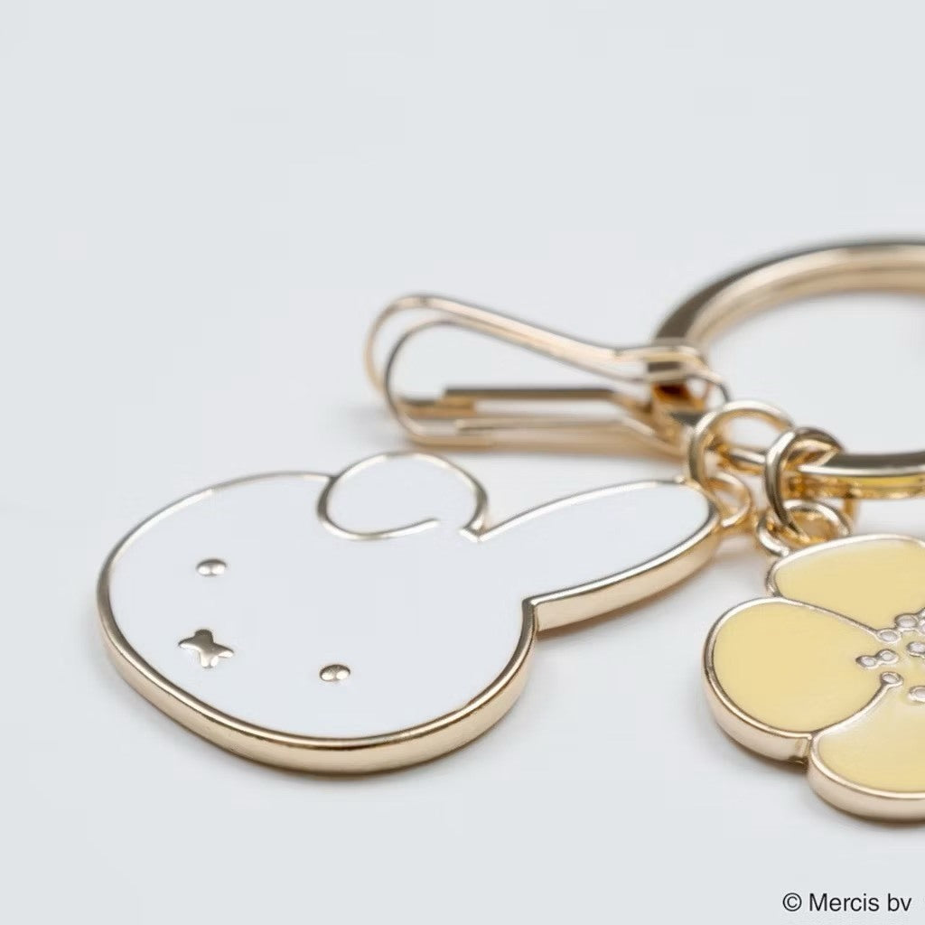 現貨 | 日本 Miffy 米飛兔BRUNA FACE & MOTIF 花朵金屬鑰匙圈 包包吊飾