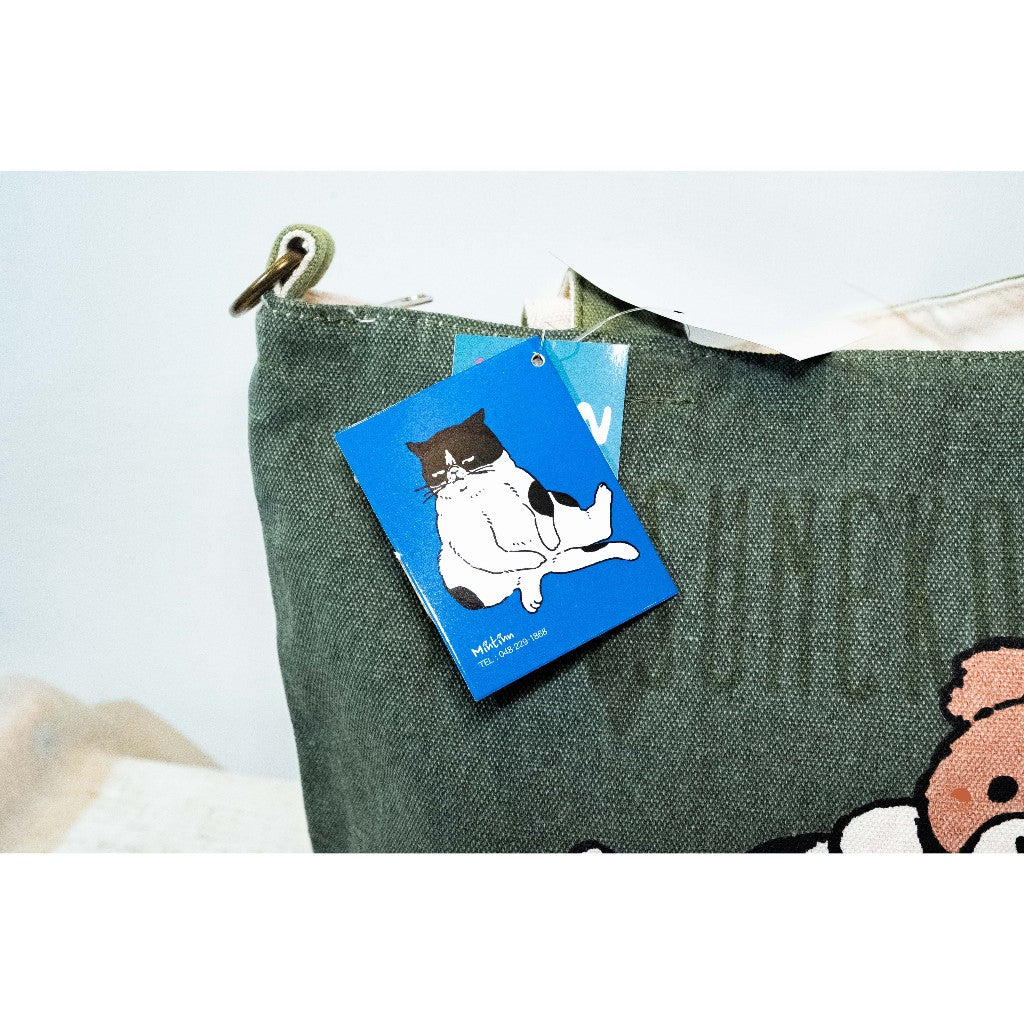 現貨｜日本品牌 Matsuneko 貓咪 帆布隨身多功能提袋 肩背包