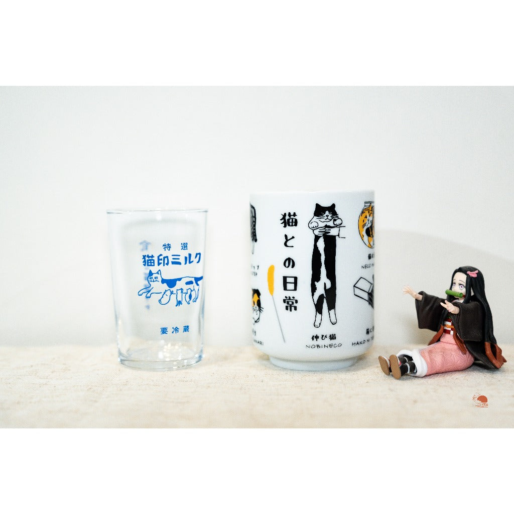 現貨 | 日本製 美濃燒 手繪風貓咪日常 壽司湯吞杯 茶杯