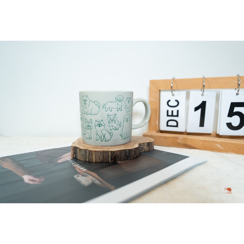 現貨 日本 插畫風 Lots of Dogs 狗狗圖鑑陶瓷馬克杯 咖啡杯