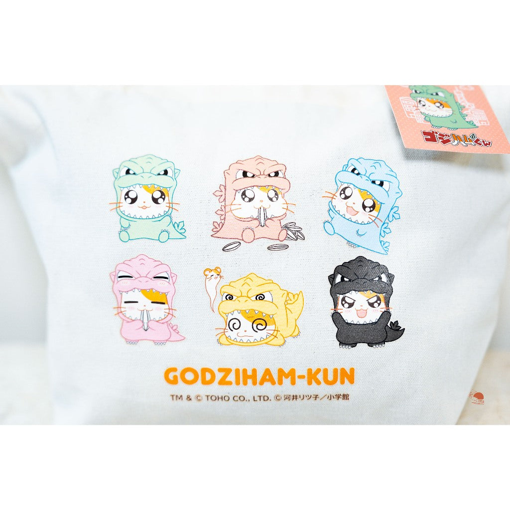 現貨｜日本 GODZIHAM-KUN 哈姆太郎 哥吉拉 聯名 帆布手提袋