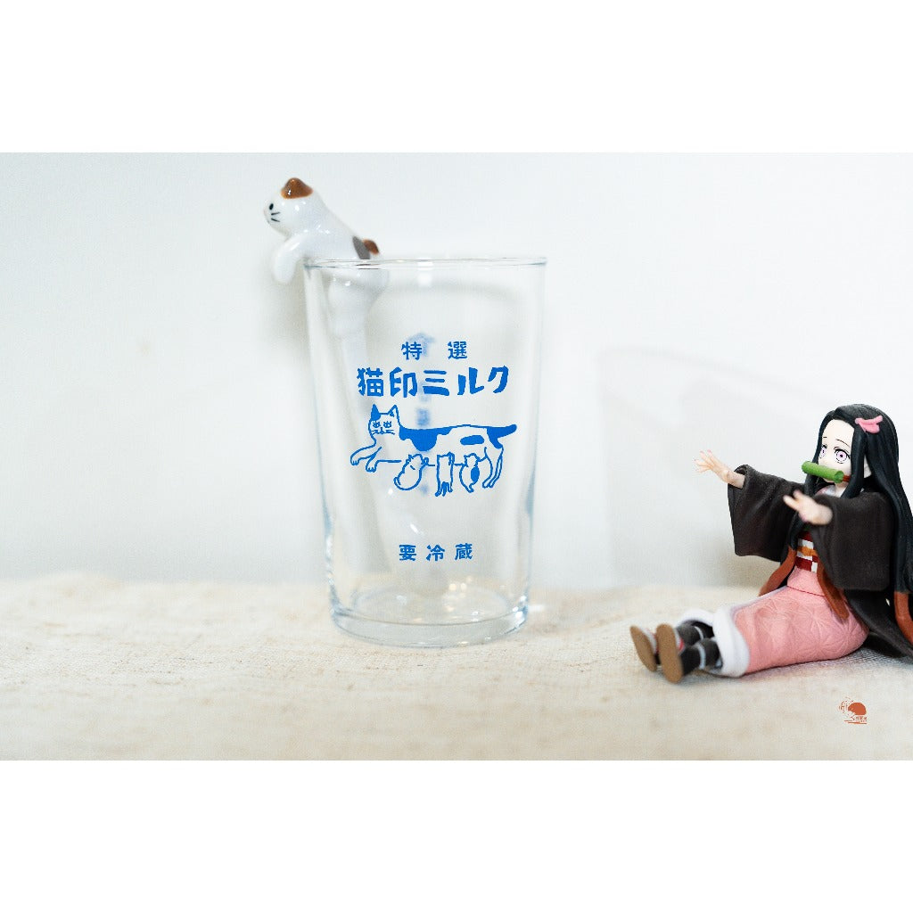現貨 | 日本製 星羊社 昭和復古懷舊風 貓印牛奶 復古玻璃杯