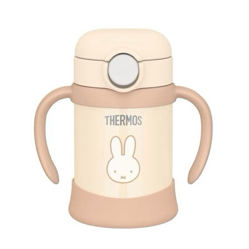 現貨 日本 THERMOS 膳魔師 Miffy 米飛兔 奶茶色 不鏽鋼兒童水壺 學習杯 250ml 附吸管
