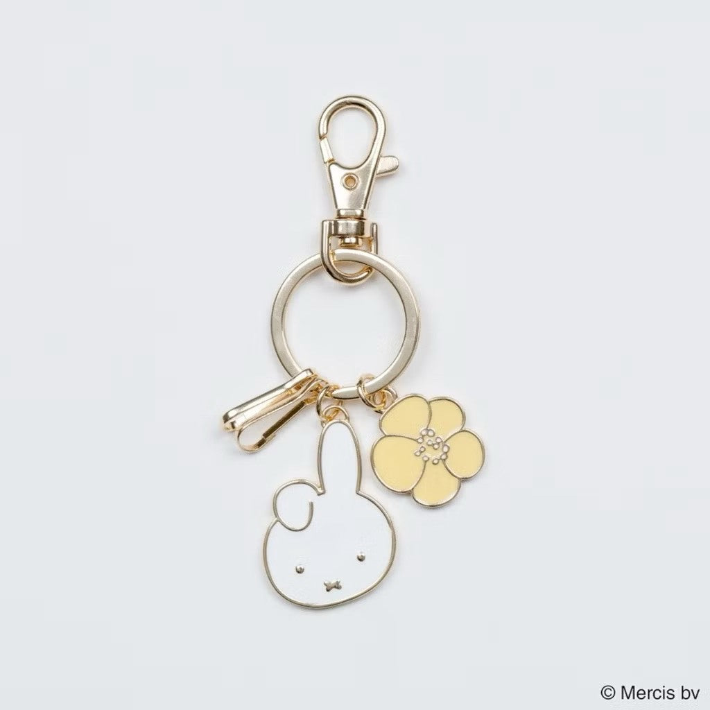 現貨 | 日本 Miffy 米飛兔BRUNA FACE & MOTIF 花朵金屬鑰匙圈 包包吊飾