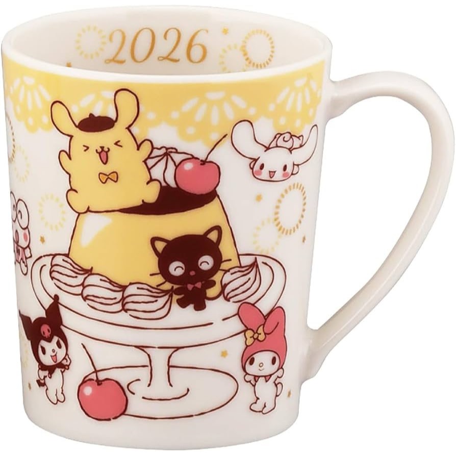 現貨 日本製 Sanrio三麗鷗 2026紀念陶瓷馬克杯 咖啡杯 Hello Kitty 大耳狗 美樂蒂 布丁狗