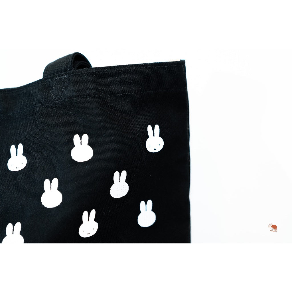 現貨｜MIFFY 米飛兔 黑底米飛兔刺繡印花 帆布肩背 手提托特包 提袋