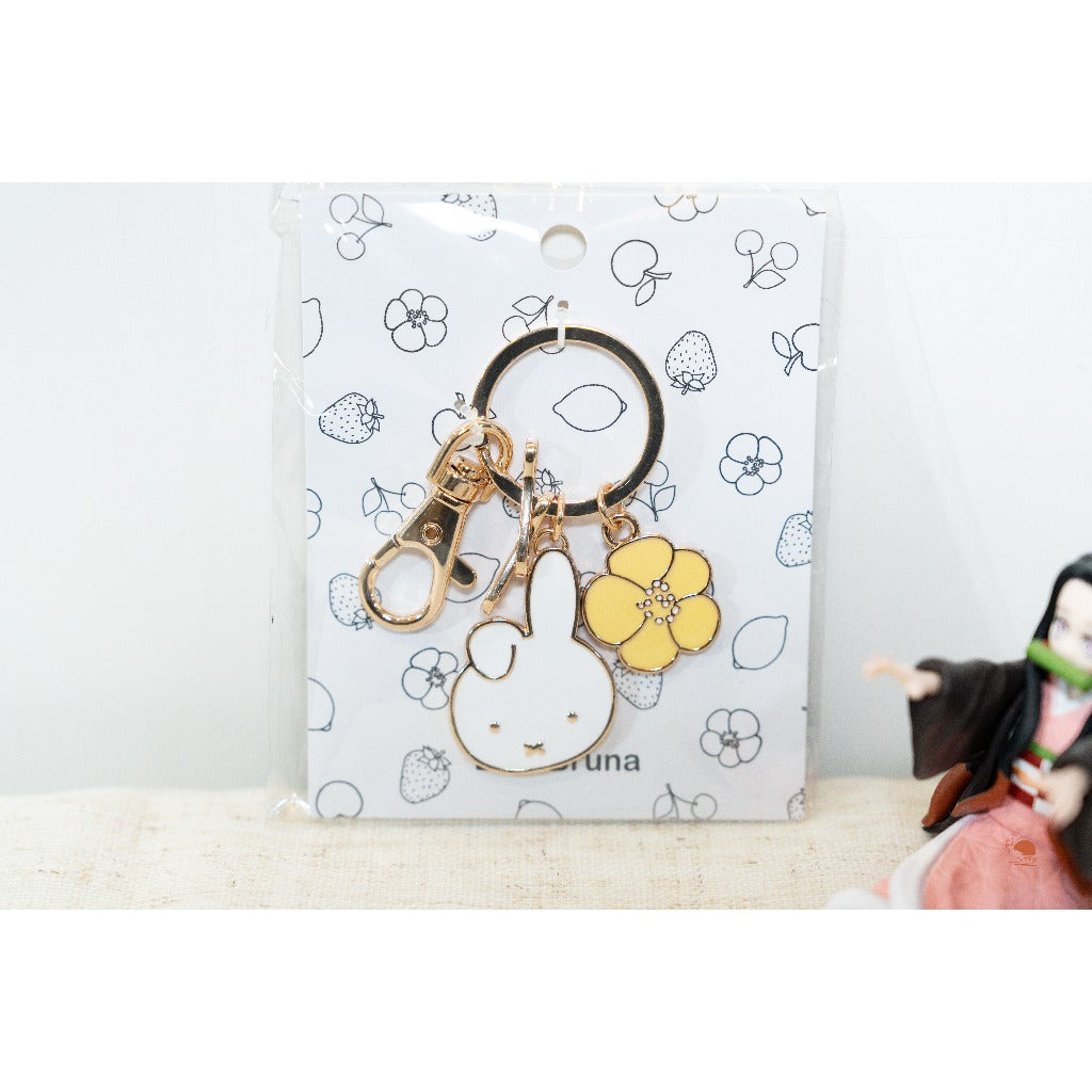 現貨 | 日本 Miffy 米飛兔BRUNA FACE & MOTIF 花朵金屬鑰匙圈 包包吊飾