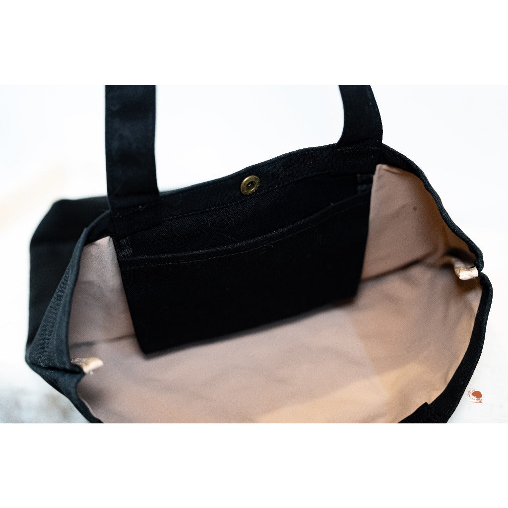 現貨｜MIFFY 米飛兔 黑底米飛兔刺繡印花 帆布肩背 手提托特包 提袋