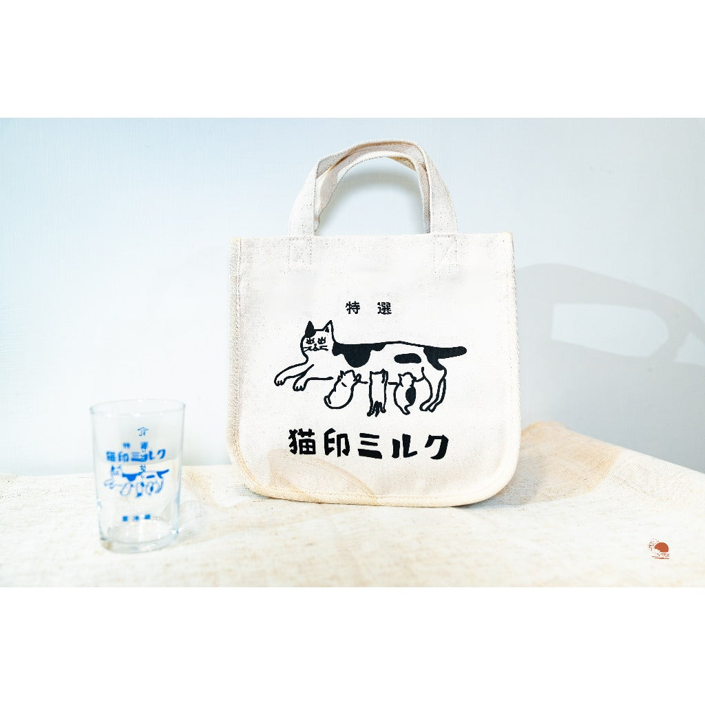 現貨 日本製 星羊社 昭和復古 貓印牛奶 帆布袋 托特包 手提袋 便當袋  貓